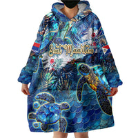 Sint Maarten Wearable Blanket Hoodie Sea Turtle Tropical Pattern - Wonder Print Shop