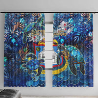 Sint Maarten Window Curtain Sea Turtle Tropical Pattern - Wonder Print Shop