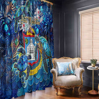 Sint Maarten Window Curtain Sea Turtle Tropical Pattern - Wonder Print Shop