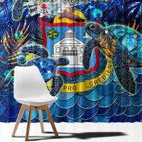 Sint Maarten Window Curtain Sea Turtle Tropical Pattern - Wonder Print Shop