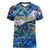 Sint Maarten Women V-Neck T-Shirt Sea Turtle Tropical Pattern - Wonder Print Shop