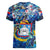 Sint Maarten Women V-Neck T-Shirt Sea Turtle Tropical Pattern - Wonder Print Shop