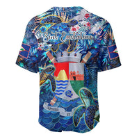 Sint Eustatius Baseball Jersey Sea Turtle Tropical Pattern
