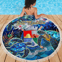 Sint Eustatius Beach Blanket Sea Turtle Tropical Pattern