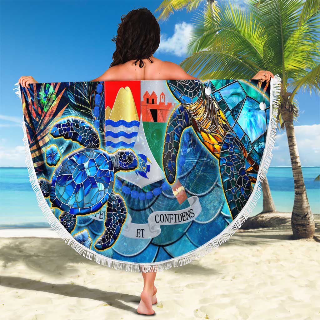 Sint Eustatius Beach Blanket Sea Turtle Tropical Pattern
