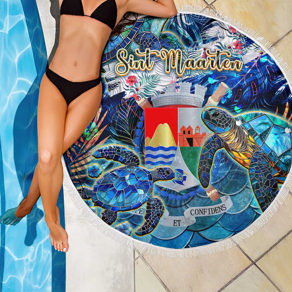 Sint Eustatius Beach Blanket Sea Turtle Tropical Pattern