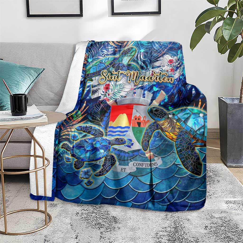 Sint Eustatius Blanket Sea Turtle Tropical Pattern