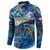 Sint Eustatius Button Sweatshirt Sea Turtle Tropical Pattern