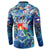 Sint Eustatius Button Sweatshirt Sea Turtle Tropical Pattern