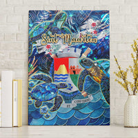 Sint Eustatius Canvas Wall Art Sea Turtle Tropical Pattern