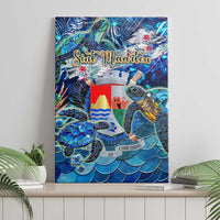Sint Eustatius Canvas Wall Art Sea Turtle Tropical Pattern