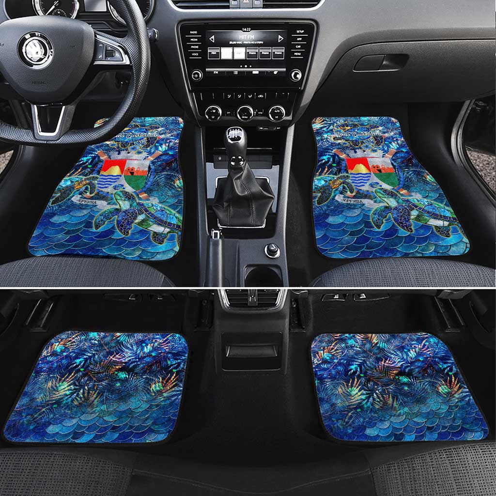 Sint Eustatius Car Mats Sea Turtle Tropical Pattern