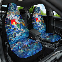 Sint Eustatius Car Seat Cover Sea Turtle Tropical Pattern