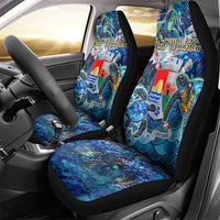 Sint Eustatius Car Seat Cover Sea Turtle Tropical Pattern