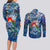 Sint Eustatius Couples Matching Long Sleeve Bodycon Dress and Long Sleeve Button Shirt Sea Turtle Tropical Pattern