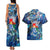 Sint Eustatius Couples Matching Tank Maxi Dress and Hawaiian Shirt Sea Turtle Tropical Pattern
