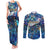 Sint Eustatius Couples Matching Tank Maxi Dress and Long Sleeve Button Shirt Sea Turtle Tropical Pattern