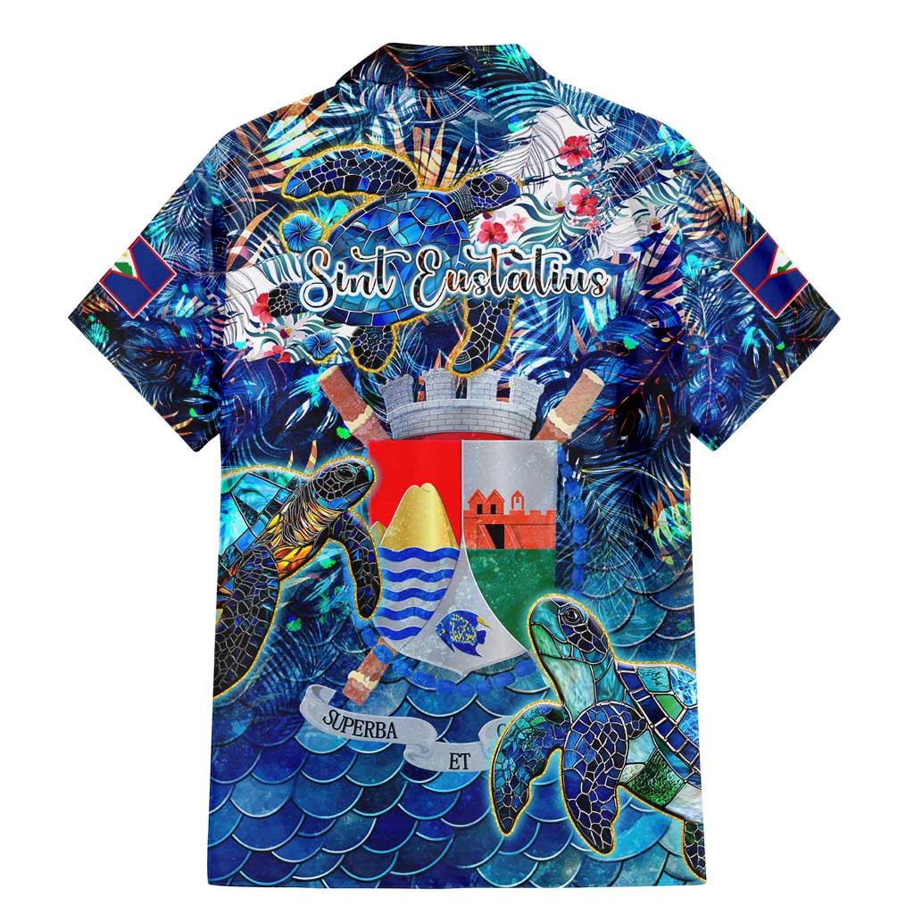 Sint Eustatius Family Matching Mermaid Dress and Hawaiian Shirt Sea Turtle Tropical Pattern