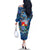 Sint Eustatius Family Matching Off The Shoulder Long Sleeve Dress and Hawaiian Shirt Sea Turtle Tropical Pattern