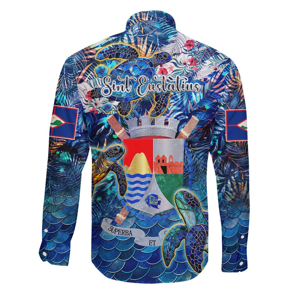Sint Eustatius Family Matching Off Shoulder Short Dress and Hawaiian Shirt Sea Turtle Tropical Pattern - Wonder Print Shop