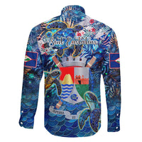 Sint Eustatius Family Matching Off Shoulder Short Dress and Hawaiian Shirt Sea Turtle Tropical Pattern - Wonder Print Shop