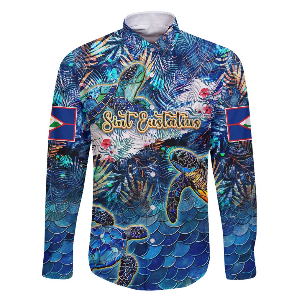 Sint Eustatius Family Matching Puletasi and Hawaiian Shirt Sea Turtle Tropical Pattern