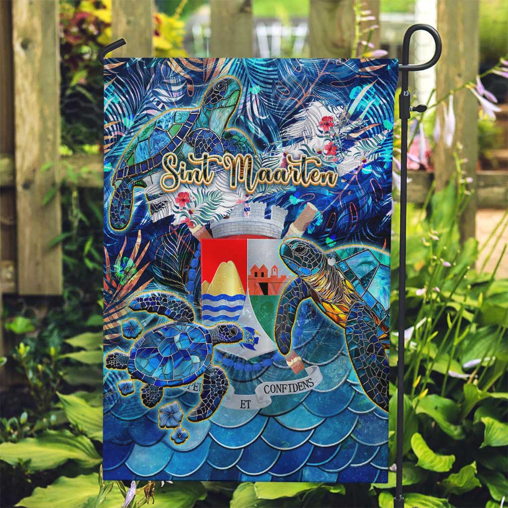 Sint Eustatius Garden Flag Sea Turtle Tropical Pattern - Wonder Print Shop