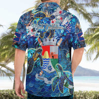 Sint Eustatius Hawaiian Shirt Sea Turtle Tropical Pattern - Wonder Print Shop