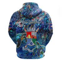 Sint Eustatius Hoodie Sea Turtle Tropical Pattern - Wonder Print Shop