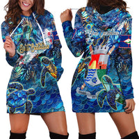 Sint Eustatius Hoodie Dress Sea Turtle Tropical Pattern - Wonder Print Shop