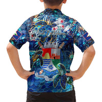 Sint Eustatius Kid Hawaiian Shirt Sea Turtle Tropical Pattern - Wonder Print Shop
