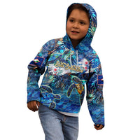 Sint Eustatius Kid Hoodie Sea Turtle Tropical Pattern - Wonder Print Shop