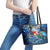 Sint Eustatius Leather Tote Bag Sea Turtle Tropical Pattern