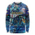 Sint Eustatius Long Sleeve Shirt Sea Turtle Tropical Pattern - Wonder Print Shop