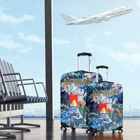 Sint Eustatius Luggage Cover Sea Turtle Tropical Pattern - Wonder Print Shop