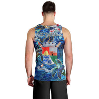 Sint Eustatius Men Tank Top Sea Turtle Tropical Pattern - Wonder Print Shop