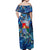 Sint Eustatius Off Shoulder Maxi Dress Sea Turtle Tropical Pattern - Wonder Print Shop