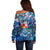 Sint Eustatius Off Shoulder Sweater Sea Turtle Tropical Pattern - Wonder Print Shop
