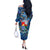 Sint Eustatius Off The Shoulder Long Sleeve Dress Sea Turtle Tropical Pattern - Wonder Print Shop