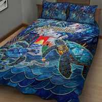 Sint Eustatius Quilt Bed Set Sea Turtle Tropical Pattern - Wonder Print Shop