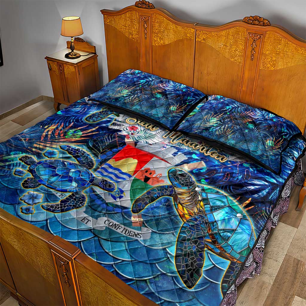 Sint Eustatius Quilt Bed Set Sea Turtle Tropical Pattern - Wonder Print Shop