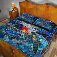 Sint Eustatius Quilt Bed Set Sea Turtle Tropical Pattern - Wonder Print Shop