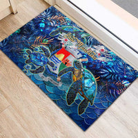 Sint Eustatius Rubber Doormat Sea Turtle Tropical Pattern - Wonder Print Shop
