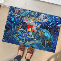 Sint Eustatius Rubber Doormat Sea Turtle Tropical Pattern - Wonder Print Shop