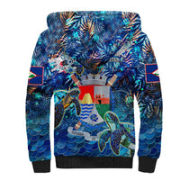 Sint Eustatius Sherpa Hoodie Sea Turtle Tropical Pattern - Wonder Print Shop