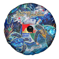 Sint Eustatius Spare Tire Cover Sea Turtle Tropical Pattern - Wonder Print Shop
