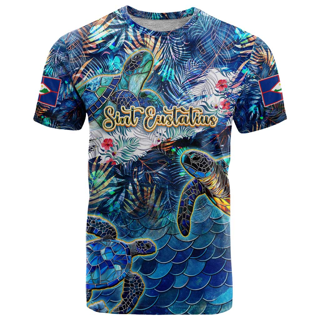 Sint Eustatius T Shirt Sea Turtle Tropical Pattern - Wonder Print Shop