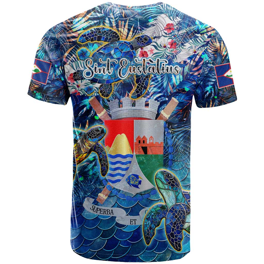 Sint Eustatius T Shirt Sea Turtle Tropical Pattern - Wonder Print Shop