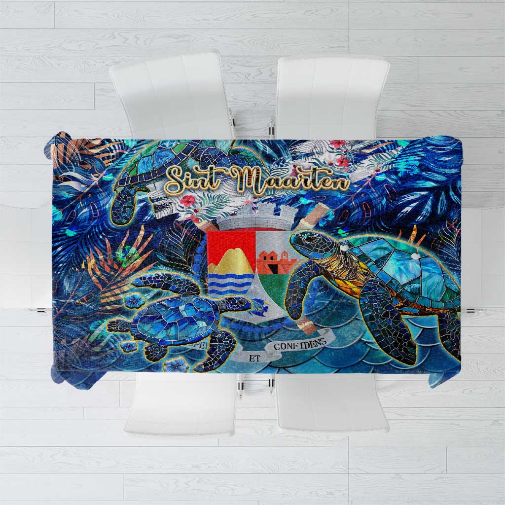 Sint Eustatius Tablecloth Sea Turtle Tropical Pattern - Wonder Print Shop
