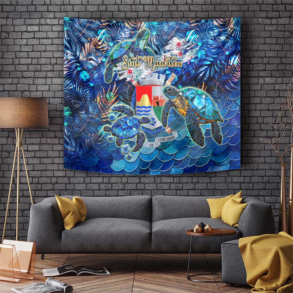 Sint Eustatius Tapestry Sea Turtle Tropical Pattern - Wonder Print Shop